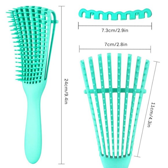 Pack Hair Detangler Brush for Afro America/African Hair Textured a to 4c Kinky W - Picture 3 of 6